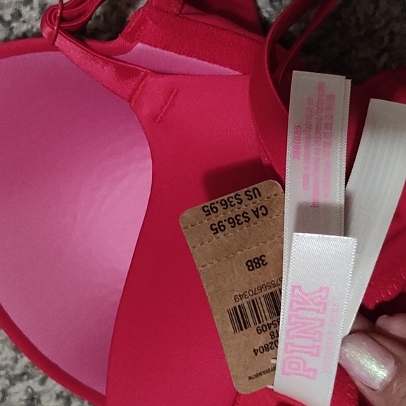 38B Pink Victoria Secret red bra - Picture 5 of 5